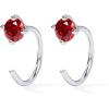 imagePAVOI 14K Gold 925 Sterling Silver Huggie Half Hoop Earrings for Women  Tiny Boho Colored Cartilage Earring  Blue Green Amethyst Garnet Black CZ Turquoise Opal PearlWhite Gold