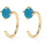 imagePAVOI 14K Gold 925 Sterling Silver Huggie Half Hoop Earrings for Women  Tiny Boho Colored Cartilage Earring  Blue Green Amethyst Garnet Black CZ Turquoise Opal PearlYellow Gold
