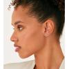 imagePAVOI 14K Gold 925 Sterling Silver Huggie Half Hoop Earrings for Women  Tiny Boho Colored Cartilage Earring  Blue Green Amethyst Garnet Black CZ Turquoise Opal PearlWhite Gold