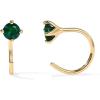 imagePAVOI 14K Gold 925 Sterling Silver Huggie Half Hoop Earrings for Women  Tiny Boho Colored Cartilage Earring  Blue Green Amethyst Garnet Black CZ Turquoise Opal PearlYellow Gold