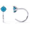 imagePAVOI 14K Gold 925 Sterling Silver Huggie Half Hoop Earrings for Women  Tiny Boho Colored Cartilage Earring  Blue Green Amethyst Garnet Black CZ Turquoise Opal PearlWhite Gold