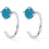 imagePAVOI 14K Gold 925 Sterling Silver Huggie Half Hoop Earrings for Women  Tiny Boho Colored Cartilage Earring  Blue Green Amethyst Garnet Black CZ Turquoise Opal PearlWhite Gold