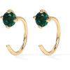 imagePAVOI 14K Gold 925 Sterling Silver Huggie Half Hoop Earrings for Women  Tiny Boho Colored Cartilage Earring  Blue Green Amethyst Garnet Black CZ Turquoise Opal PearlYellow Gold
