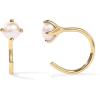 imagePAVOI 14K Gold 925 Sterling Silver Huggie Half Hoop Earrings for Women  Tiny Boho Colored Cartilage Earring  Blue Green Amethyst Garnet Black CZ Turquoise Opal PearlYellow Gold