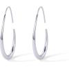 imagePAVOI 14K Gold Plated 925 Sterling Silver Post Lightweight Teardrop Hoop Earrings for Women  Large Oval PullThrough Statement EarringsWhite Gold
