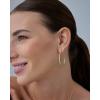 imagePAVOI 14K Gold Plated 925 Sterling Silver Post Lightweight Teardrop Hoop Earrings for Women  Large Oval PullThrough Statement EarringsYellow Gold