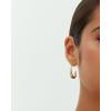 imagePAVOI 14K Gold Plated 925 Sterling Silver Post Lightweight Teardrop Hoop Earrings for Women  Small Oval PullThrough Statement EarringsWhite Gold
