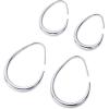 imagePAVOI 14K Gold Plated 925 Sterling Silver Post Lightweight Teardrop Hoop Earrings for Women  Small Oval PullThrough Statement EarringsWhite Gold