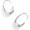 imagePAVOI 14K Gold Plated 925 Sterling Silver Post Lightweight Teardrop Hoop Earrings for Women  Small Oval PullThrough Statement EarringsWhite Gold