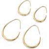 imagePAVOI 14K Gold Plated 925 Sterling Silver Post Lightweight Teardrop Hoop Earrings for Women  Small Oval PullThrough Statement EarringsYellow Gold