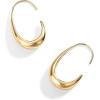 imagePAVOI 14K Gold Plated 925 Sterling Silver Post Lightweight Teardrop Hoop Earrings for Women  Small Oval PullThrough Statement EarringsYellow Gold
