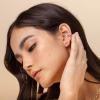 imagePAVOI 14K Gold Plated 925 Sterling Silver Round Huggie Ear Cuff Gold Earrings for Women  Clip On Cartilage Cuff EarringsRose Gold