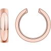 imagePAVOI 14K Gold Plated 925 Sterling Silver Round Huggie Ear Cuff Gold Earrings for Women  Clip On Cartilage Cuff EarringsRose Gold