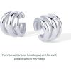 imagePAVOI 14K Gold Plated 925 Sterling Silver Round Huggie Ear Cuff Gold Earrings for Women  Clip On Cartilage Cuff EarringsWhite Gold