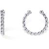 imagePAVOI 14K Gold Plated 925 Sterling Silver Round Huggie Ear Cuff Gold Earrings for Women  Clip On Cartilage Cuff EarringsWhite Gold