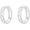 imagePAVOI 14K Gold Plated 925 Sterling Silver Round Huggie Ear Cuff Gold Earrings for Women  Clip On Cartilage Cuff EarringsWhite Gold