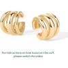 imagePAVOI 14K Gold Plated 925 Sterling Silver Round Huggie Ear Cuff Gold Earrings for Women  Clip On Cartilage Cuff EarringsYellow Gold