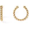 imagePAVOI 14K Gold Plated 925 Sterling Silver Round Huggie Ear Cuff Gold Earrings for Women  Clip On Cartilage Cuff EarringsYellow Gold
