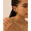 imagePAVOI 14K Gold Plated 925 Sterling Silver Round Huggie Ear Cuff Gold Earrings for Women  Clip On Cartilage Cuff EarringsYellow Gold