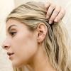 imagePAVOI 14K Gold Plated 925 Sterling Silver Round Huggie Ear Cuff Gold Earrings for Women  Clip On Cartilage Cuff EarringsYellow Gold