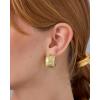 imagePAVOI 14K Gold Plated Bold Statement Hoop Earrings for Women  Trendy Boho Ribbed Croissant Scallop Peach Puffy Jewelry Chunky Gold EarringsYellow Gold