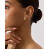 imagePAVOI 14K Gold Plated Bold Statement Hoop Earrings for Women  Trendy Boho Ribbed Croissant Scallop Peach Puffy Jewelry Chunky Gold EarringsYellow Gold