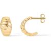 imagePAVOI 14K Gold Plated Bold Statement Hoop Earrings for Women  Trendy Boho Ribbed Croissant Scallop Peach Puffy Jewelry Chunky Gold EarringsYellow Gold