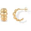 imagePAVOI 14K Gold Plated Bold Statement Hoop Earrings for Women  Trendy Boho Ribbed Croissant Scallop Peach Puffy Jewelry Chunky Gold EarringsYellow Gold