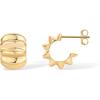 imagePAVOI 14K Gold Plated Bold Statement Hoop Earrings for Women  Trendy Boho Ribbed Croissant Scallop Peach Puffy Jewelry Chunky Gold EarringsYellow Gold