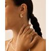 imagePAVOI 14K Gold Plated Bold Statement Hoop Earrings for Women  Trendy Boho Ribbed Croissant Scallop Peach Puffy Jewelry Chunky Gold EarringsYellow Gold