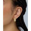 imagePAVOI 14K Gold Plated Bold Statement Hoop Earrings for Women  Trendy Boho Ribbed Croissant Scallop Peach Puffy Jewelry Chunky Gold EarringsYellow Gold