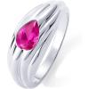imagePAVOI 14K Gold Plated Chunky Colored Gemstones Statement Ring for Women  Blue Pink Green Pear Cubic Zirconia Stackable Wave Texture BandsWhite Gold