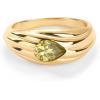 imagePAVOI 14K Gold Plated Chunky Colored Gemstones Statement Ring for Women  Blue Pink Green Pear Cubic Zirconia Stackable Wave Texture BandsYellow Gold