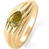 imagePAVOI 14K Gold Plated Chunky Colored Gemstones Statement Ring for Women  Blue Pink Green Pear Cubic Zirconia Stackable Wave Texture BandsYellow Gold