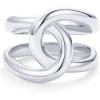 imagePAVOI 14K Gold Plated Chunky Interlock Statement Ring for Women  Interloop Band Thick Link Stackable RingsWhite Gold