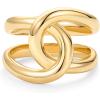 imagePAVOI 14K Gold Plated Chunky Interlock Statement Ring for Women  Interloop Band Thick Link Stackable RingsYellow Gold