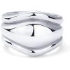 imagePAVOI 14K Gold Plated Chunky Stackable Rings Set for Women  Cubic Zirconia Bands Set  3 Statement Rings PackWhite Gold