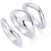 imagePAVOI 14K Gold Plated Chunky Stackable Rings Set for Women  Cubic Zirconia Bands Set  3 Statement Rings PackWhite Gold