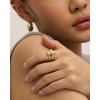 imagePAVOI 14K Gold Plated Chunky Stackable Rings Set for Women  Cubic Zirconia Bands Set  3 Statement Rings PackYellow Gold