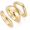imagePAVOI 14K Gold Plated Chunky Stackable Rings Set for Women  Cubic Zirconia Bands Set  3 Statement Rings PackYellow Gold