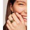 imagePAVOI 14K Gold Plated Chunky Stackable Rings Set for Women  Cubic Zirconia Bands Set  3 Statement Rings PackYellow Gold