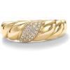 imagePAVOI 14K Gold Plated Croissant Dome Ring  Twisted Braided Gold Plated  Chunky Signet Ring for WomenYellow Gold