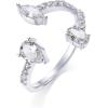 imagePAVOI 14K Gold Plated Cubic Zirconia Bypass Open Band Stackable Ring for Women  CZ Statement Eternity RingsWhite Gold