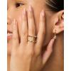 imagePAVOI 14K Gold Plated Cubic Zirconia Bypass Open Band Stackable Ring for Women  CZ Statement Eternity RingsWhite Gold