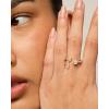 imagePAVOI 14K Gold Plated Cubic Zirconia Bypass Open Band Stackable Ring for Women  CZ Statement Eternity RingsWhite Gold