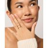 imagePAVOI 14K Gold Plated Cubic Zirconia Bypass Open Band Stackable Ring for Women  CZ Statement Eternity RingsWhite Gold