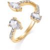 imagePAVOI 14K Gold Plated Cubic Zirconia Bypass Open Band Stackable Ring for Women  CZ Statement Eternity RingsYellow Gold