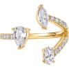 imagePAVOI 14K Gold Plated Cubic Zirconia Bypass Open Band Stackable Ring for Women  CZ Statement Eternity RingsYellow Gold