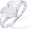 imagePAVOI 14K Gold Plated Heart Stackable Rings for Women  Love Valentines Statement Chunky Signet Ring Band  Friendship RingsWhite Gold
