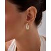 imagePAVOI 14K Gold Plated Inside Out Hoop Earrings for Women with Cubic Zirconia  Bridal Hoop Earring PairYellow Gold